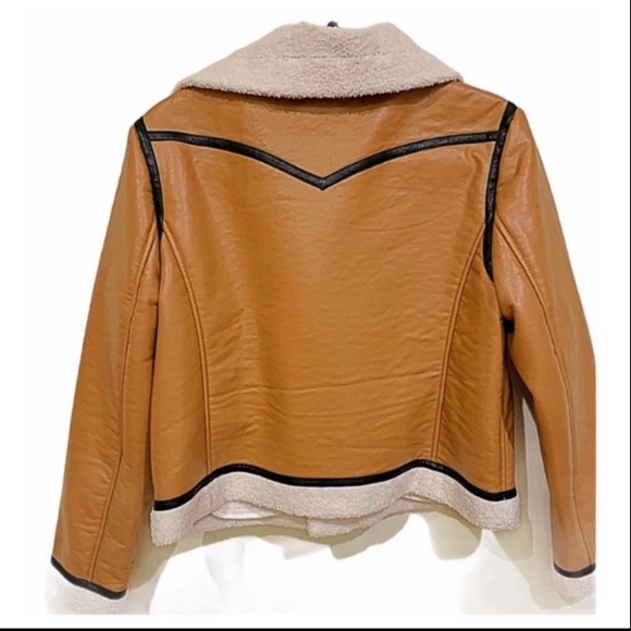Flash Sale Type Alpha Jacket NEW WITH TAGS Faux leather shearling lined Size L - Picture 6 of 13